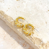 Diamanté Twist 18K Gold Plated Earrings