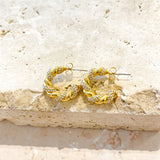 Diamanté Twist 18K Gold Plated Earrings