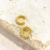 Diamanté Twist 18K Gold Plated Earrings