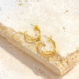 Minimal Diamanté 18K Gold Plated Earrings