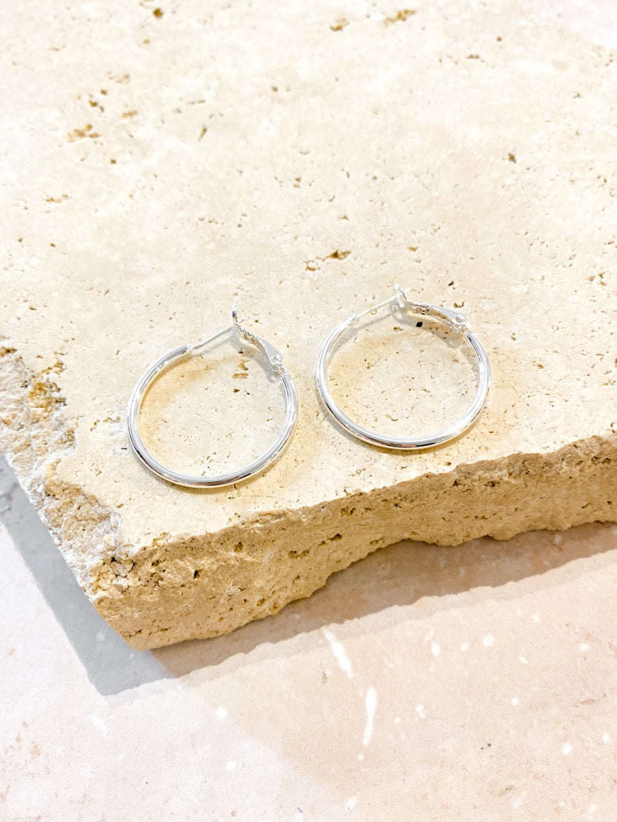 30mm Classic Silver Plated Hoops
