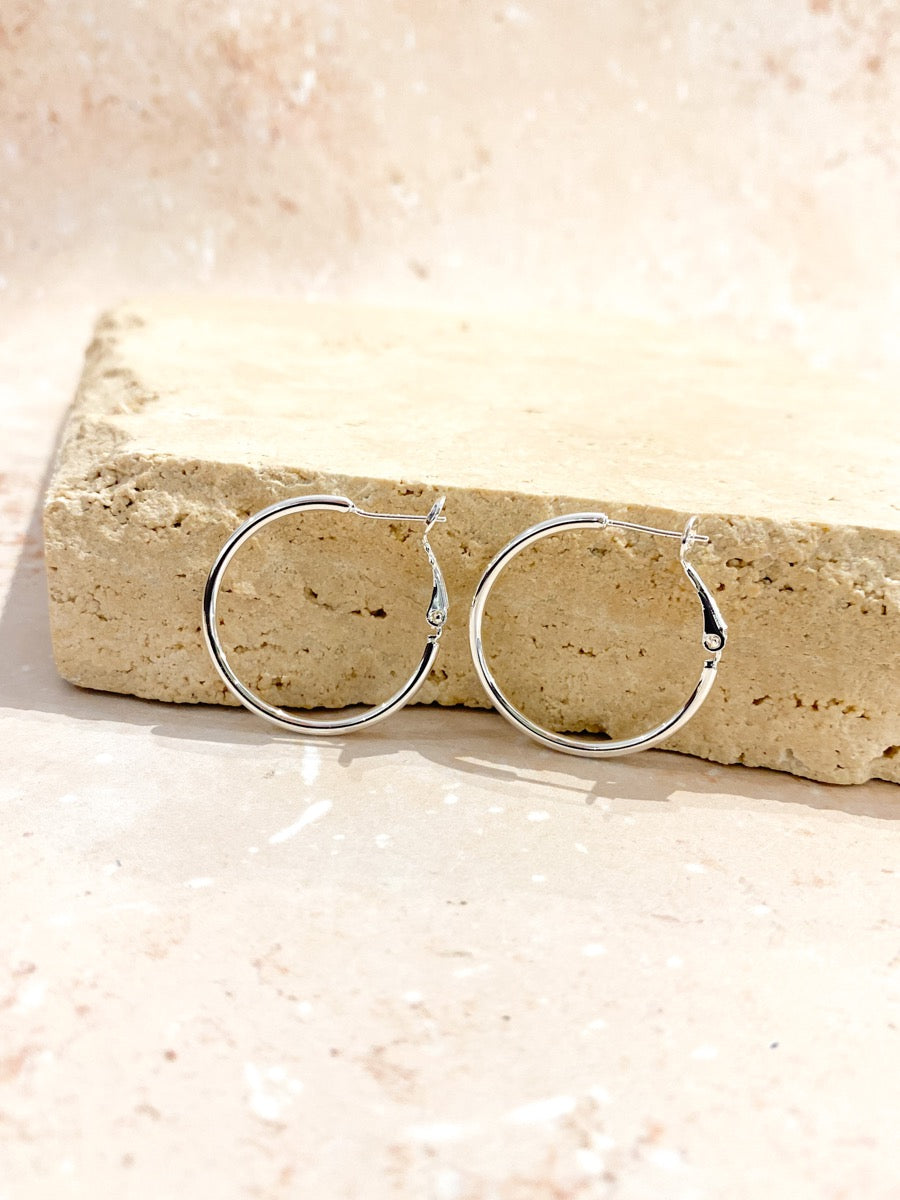 30mm Classic Silver Plated Hoops