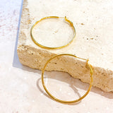 50mm Classic 18K Gold Plated Hoops