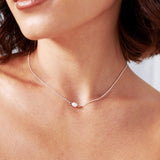 Single Pearl Sterling Silver Necklace