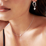 Single Pearl Sterling Silver Necklace