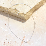 Single Pearl Sterling Silver Necklace