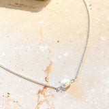 Single Pearl Sterling Silver Necklace