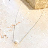 Single Pearl Sterling Silver Necklace