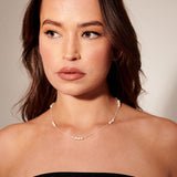 Trio Pearl Silver Plated Necklace