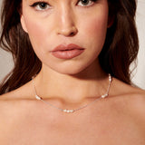 Trio Pearl Silver Plated Necklace