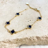 Clover 18K Gold Plated Bracelet in Black