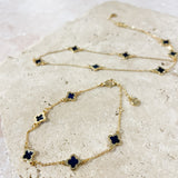 Clover 18K Gold Plated Bracelet in Black