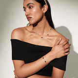 Clover 18K Gold Plated Bracelet in Black