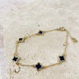 Clover 18K Gold Plated Bracelet in Black