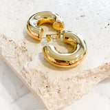 Bold Macaroni Loop 18K Gold Plated Earrings