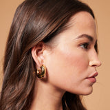 Bold Macaroni Loop 18K Gold Plated Earrings