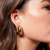Bold Macaroni Loop 18K Gold Plated Earrings