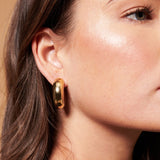 Bold Macaroni Loop 18K Gold Plated Earrings