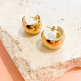 Flat Half Loop 18K Gold Plated Earrings