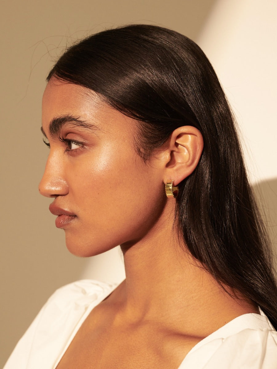 Silva Gold Plated Loop Earrings