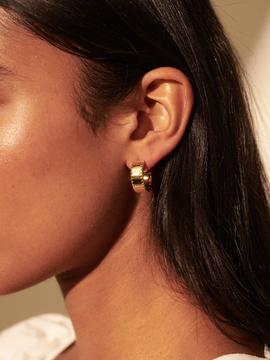 Silva Gold Plated Loop Earrings