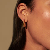 Croissant Twist Hoop 18K Gold Plated Earrings