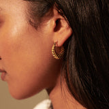 Croissant Twist Hoop 18K Gold Plated Earrings