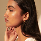 Croissant Twist Hoop 18K Gold Plated Earrings