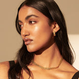 Square Chain Hoop 18K Gold Plated Earrings