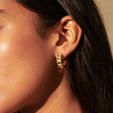 Square Chain Hoop 18K Gold Plated Earrings