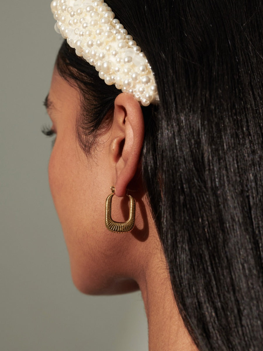 Swirl Coil 18K Gold Plated Earrings