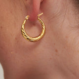 Spiral Swirl Hoops 18K Gold Plated Earrings