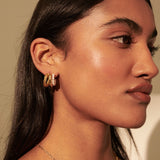 Trio Pearl Layered 18K Gold Plated Earrings