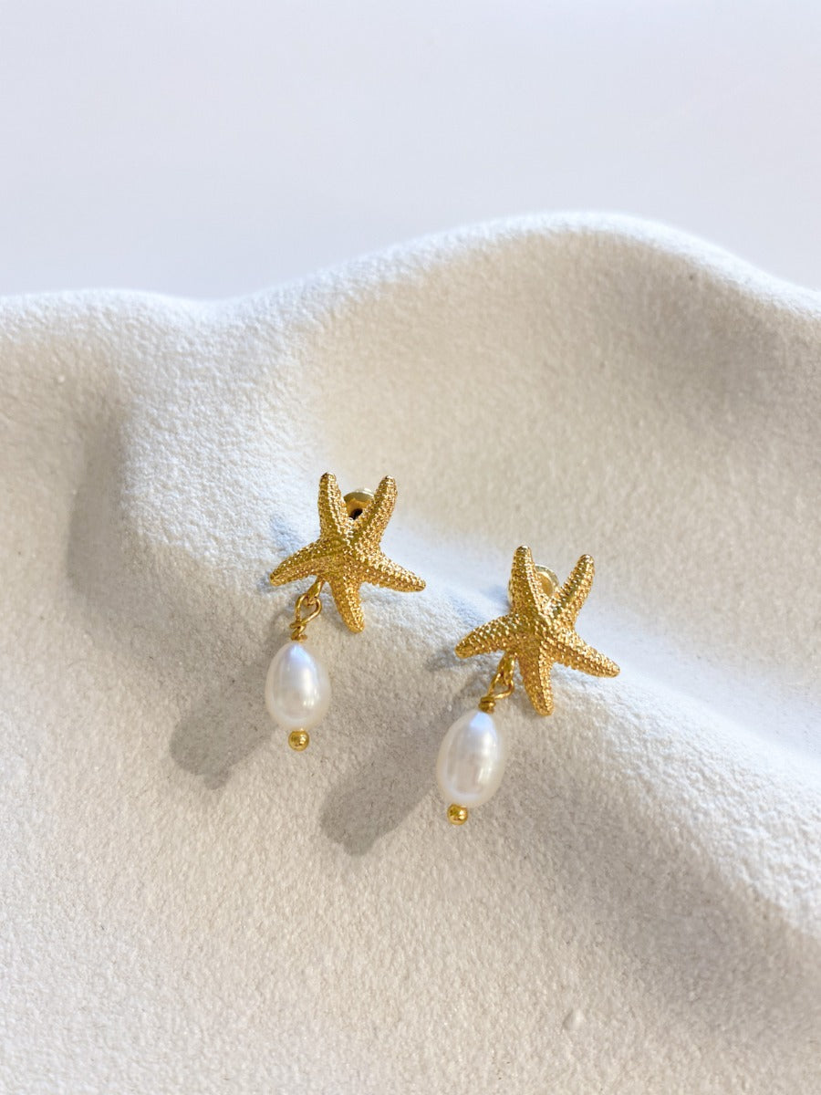 Starfish Pearl 18K Gold Plated Earrings