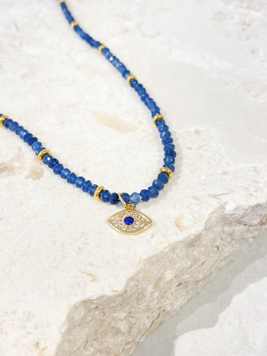 Evil Eye Beaded 18K Gold Plated Necklace