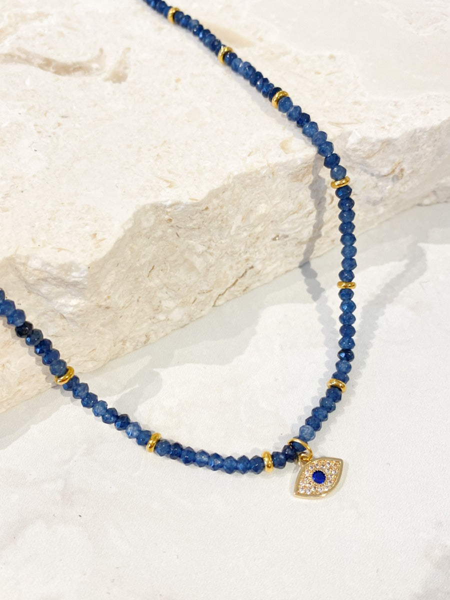Evil Eye Beaded 18K Gold Plated Necklace