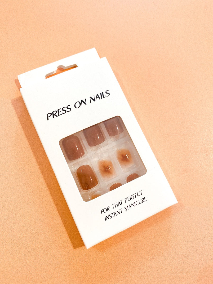 Café Latte Press On Nails