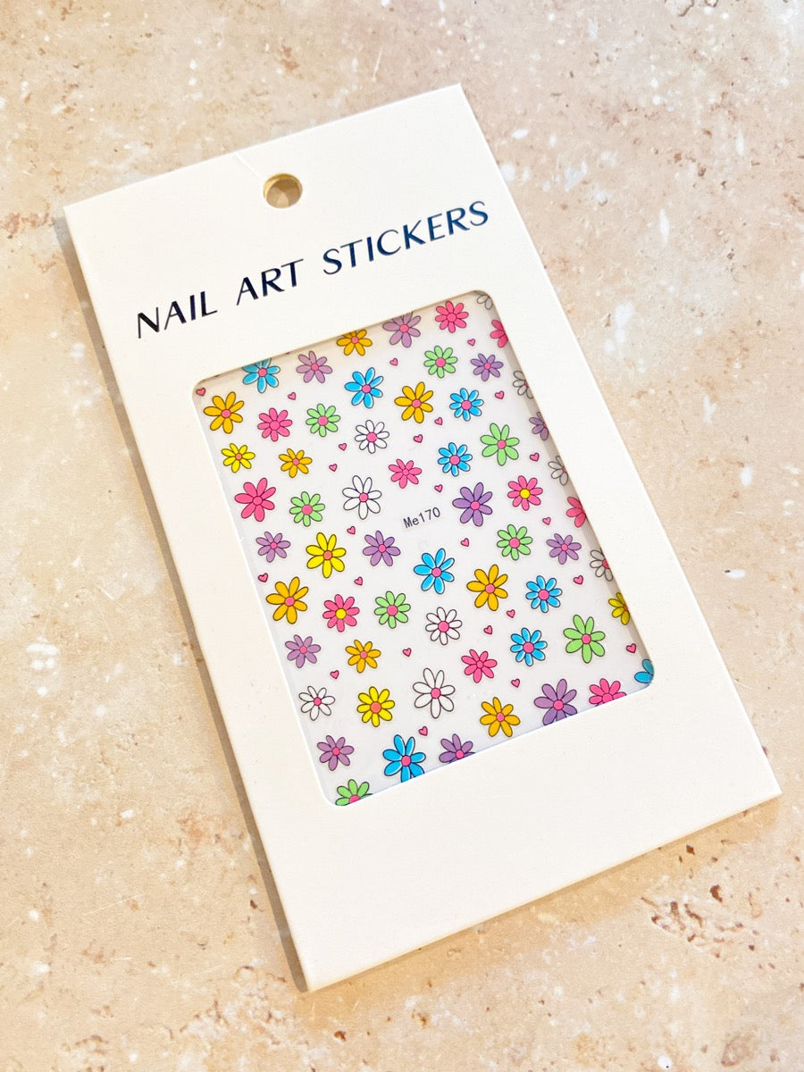 Colourful Daisies Nail Art Stickers